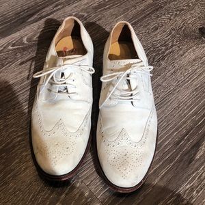 White suede Cole Haan oxford men’s shoe. Size 9